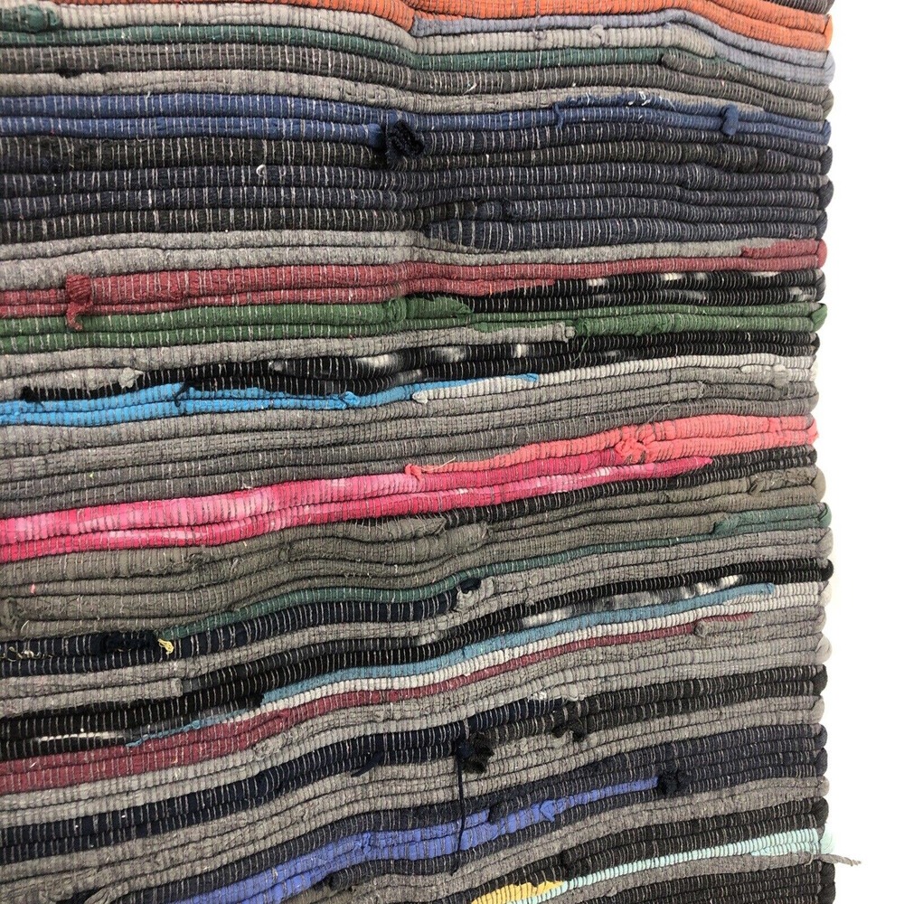 Indian Handmade Chindi Rag Rug Small Rug Ft Throw Rug Washable Hippie Recycled - Picture 3 of 12